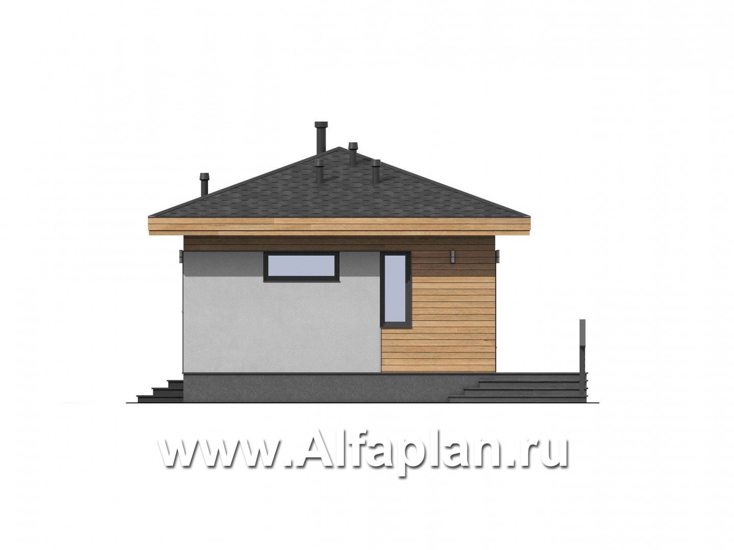 Проекты домов Альфаплан - Небольшой функциональный домик - изображение фасада №4