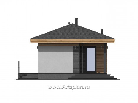 Проекты домов Альфаплан - Небольшой функциональный домик - превью фасада №2