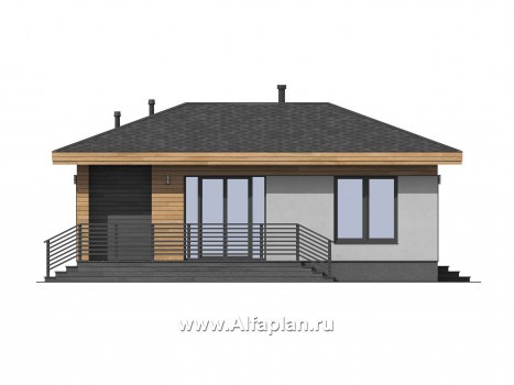 Проекты домов Альфаплан - Небольшой функциональный домик - превью фасада №3