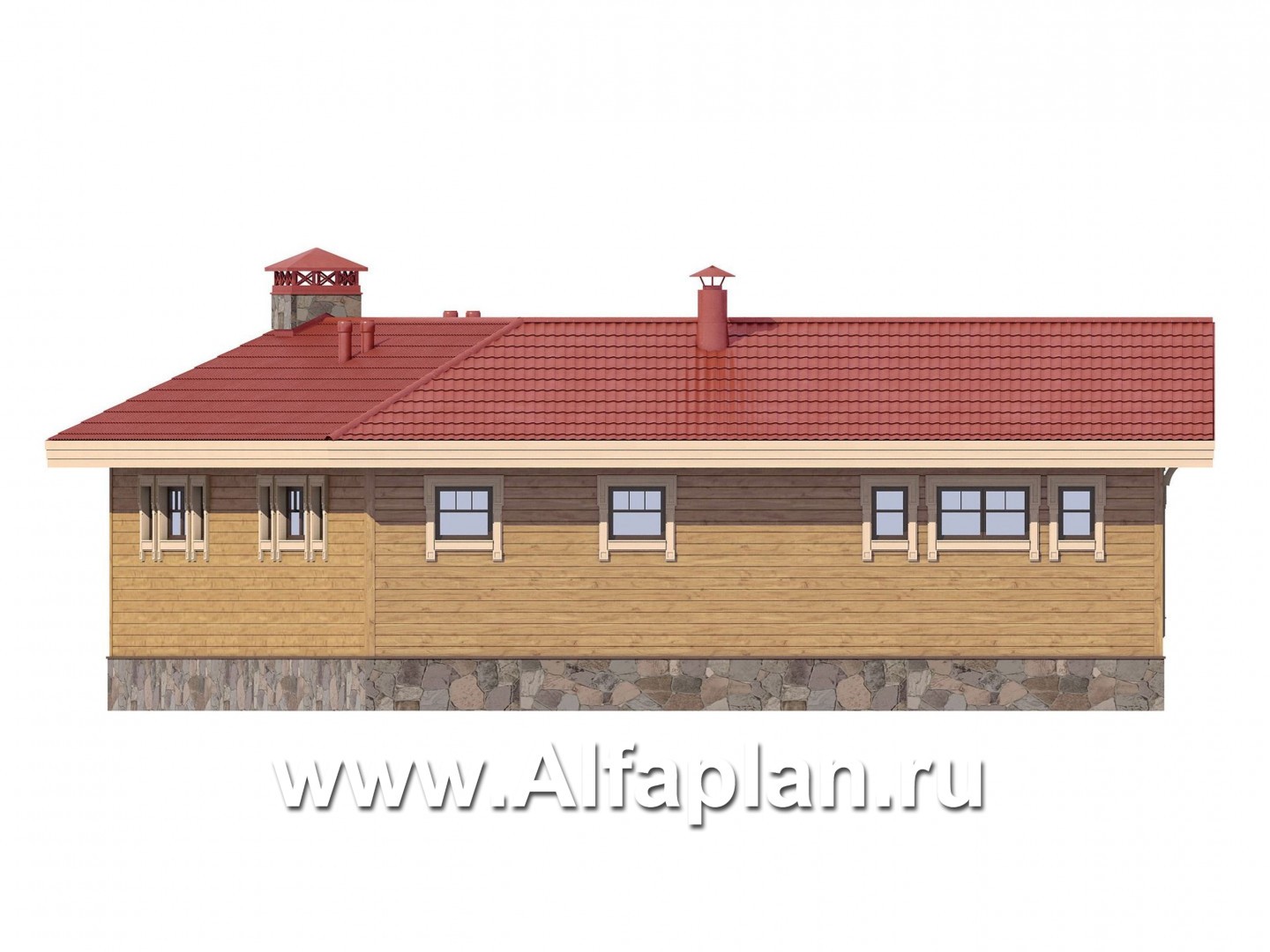 Проекты домов Альфаплан - Угловая одноэтажная баня - изображение фасада №2