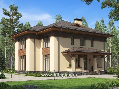 Проекты домов Альфаплан - Элегантный коттедж с панорамными окнами - превью дополнительного изображения №1