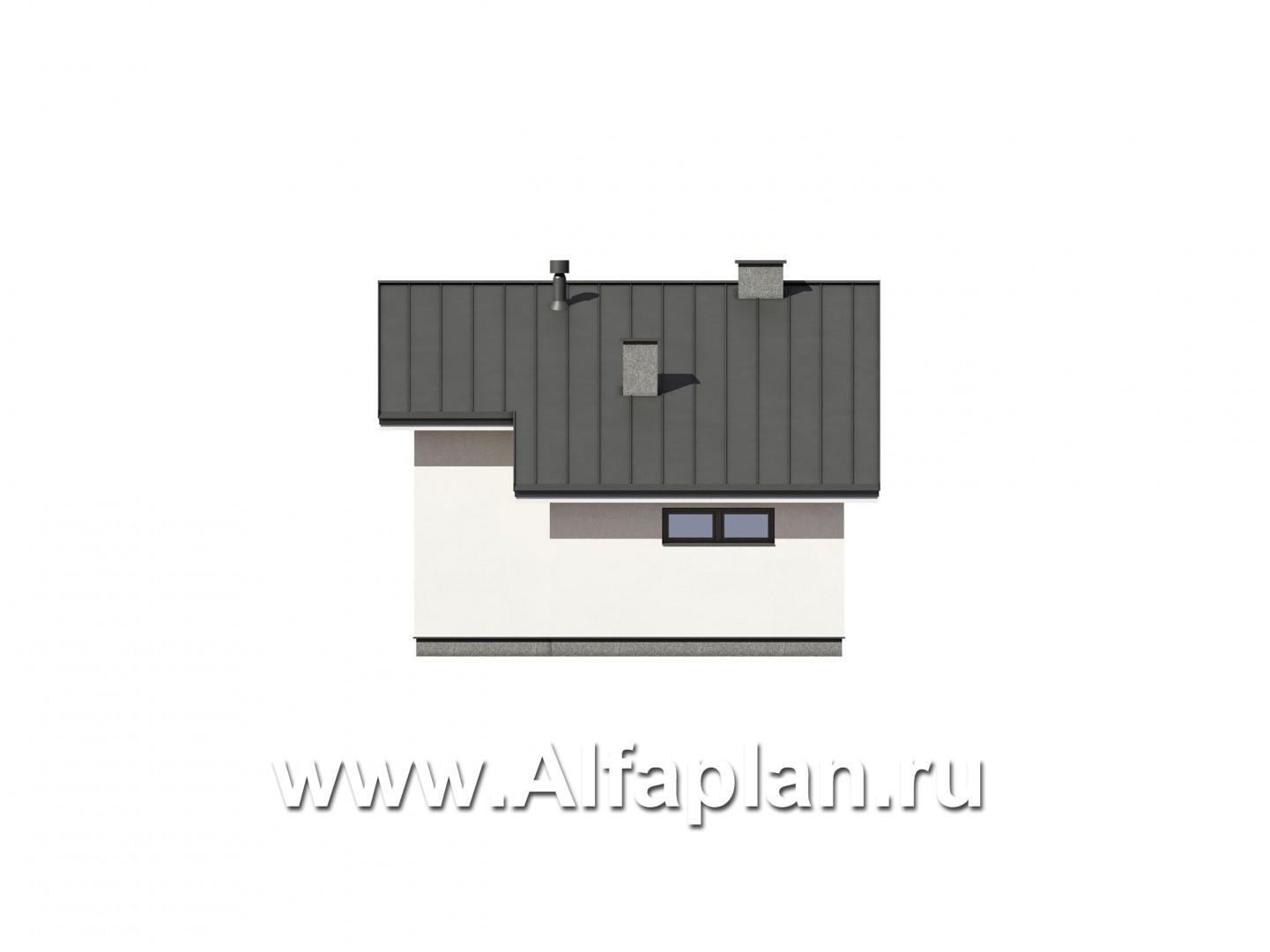 Проекты домов Альфаплан - Уютная баня с двусветной гостиной - изображение фасада №2