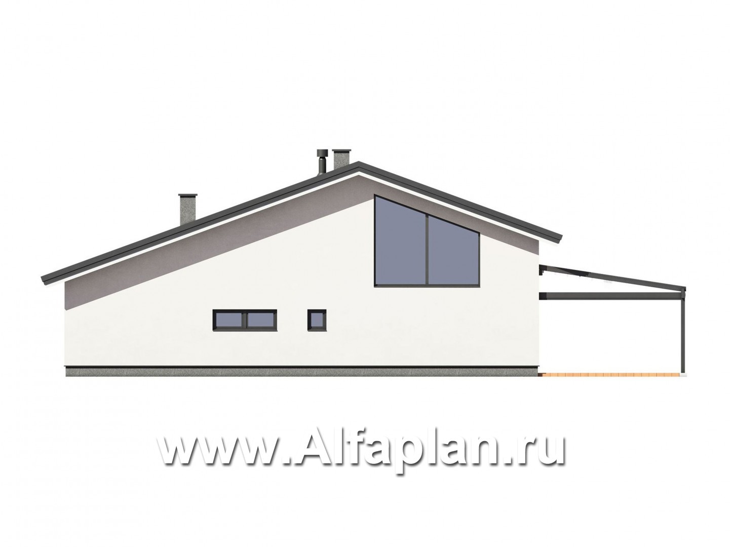 Проекты домов Альфаплан - Уютная баня с двусветной гостиной - изображение фасада №3