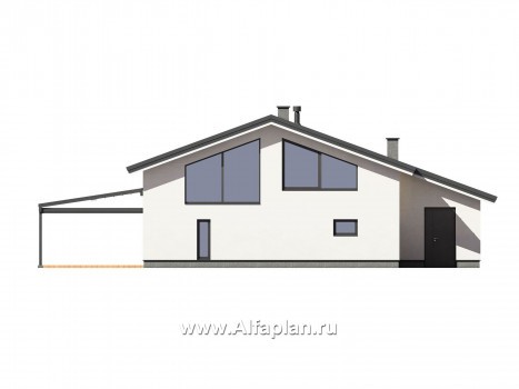 Проекты домов Альфаплан - Уютная баня с двусветной гостиной - превью фасада №1