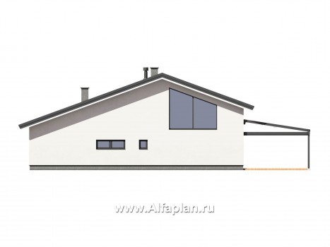 Проекты домов Альфаплан - Уютная баня с двусветной гостиной - превью фасада №3
