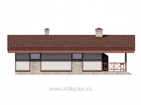 Проекты домов Альфаплан - Баня с большой теоррасой - превью фасада №2