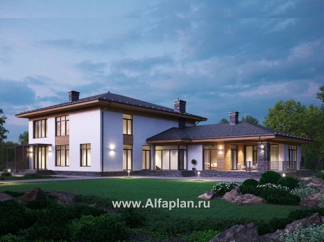 Проекты домов Альфаплан - Большой дом с двумя гостиными - превью дополнительного изображения №3