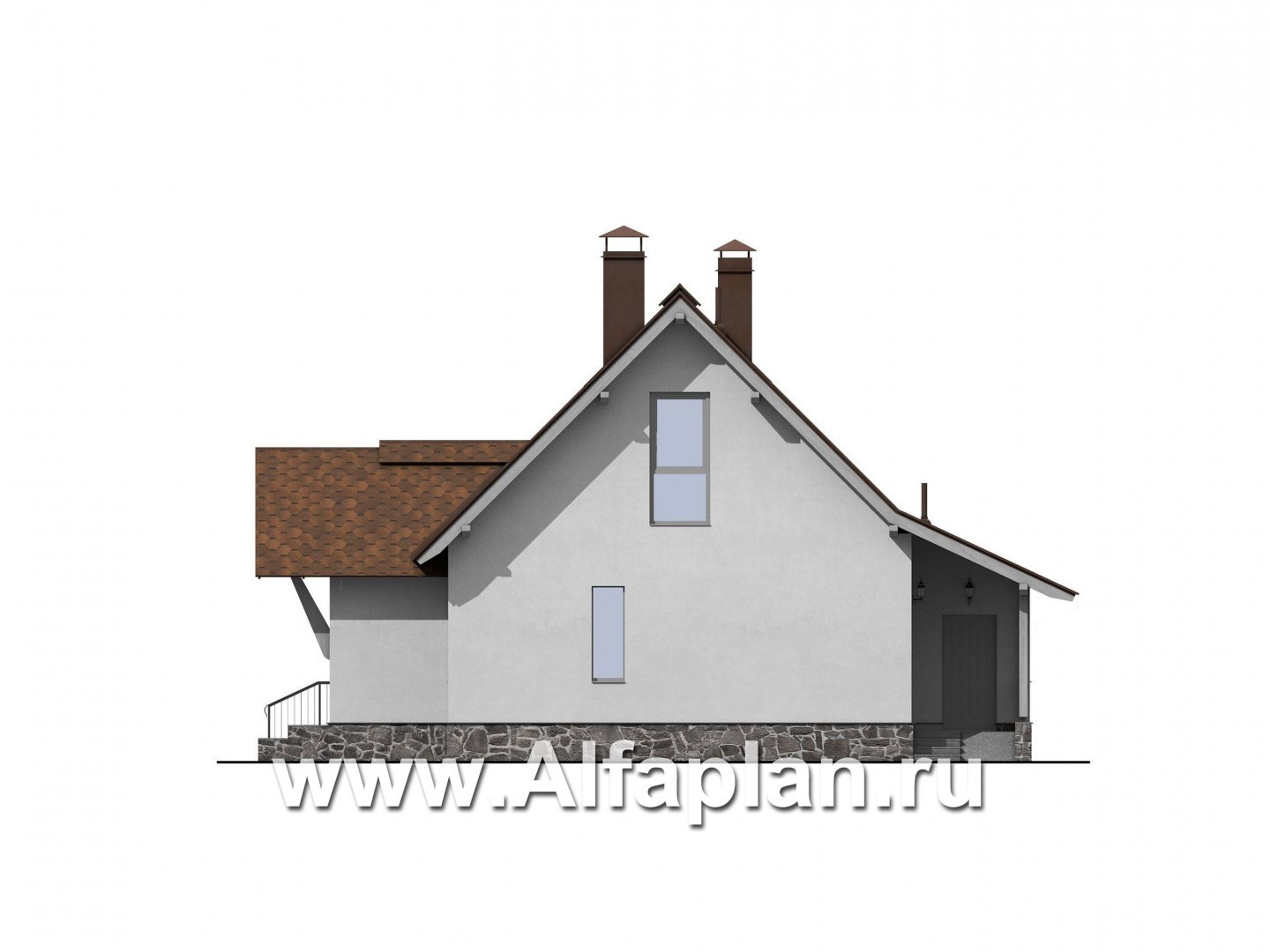 Проекты домов Альфаплан - Коттедж с зимним садом - изображение фасада №4