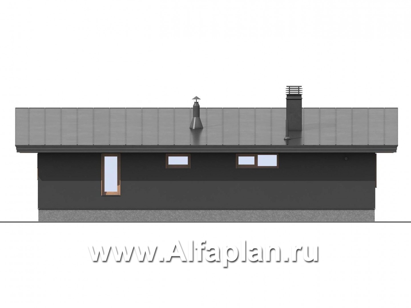 Проекты домов Альфаплан - Баня с односкатной кровлей - изображение фасада №7