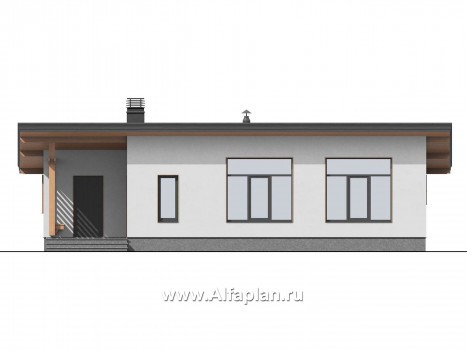 Проекты домов Альфаплан - Баня с односкатной кровлей - превью фасада №1