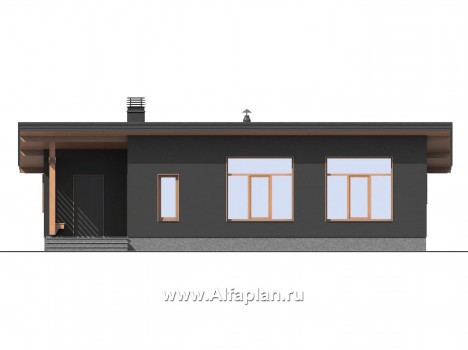 Проекты домов Альфаплан - Баня с односкатной кровлей - превью фасада №5