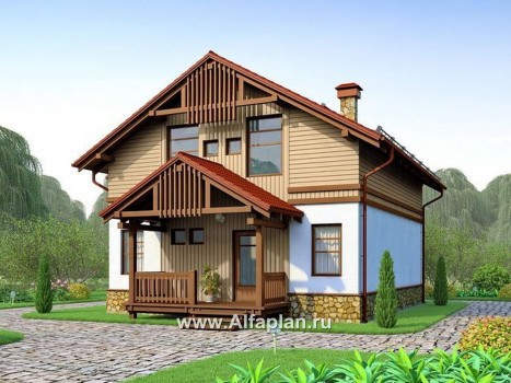 Проекты домов Альфаплан - Проект каркасного дома с удобной планировкой - превью дополнительного изображения №1