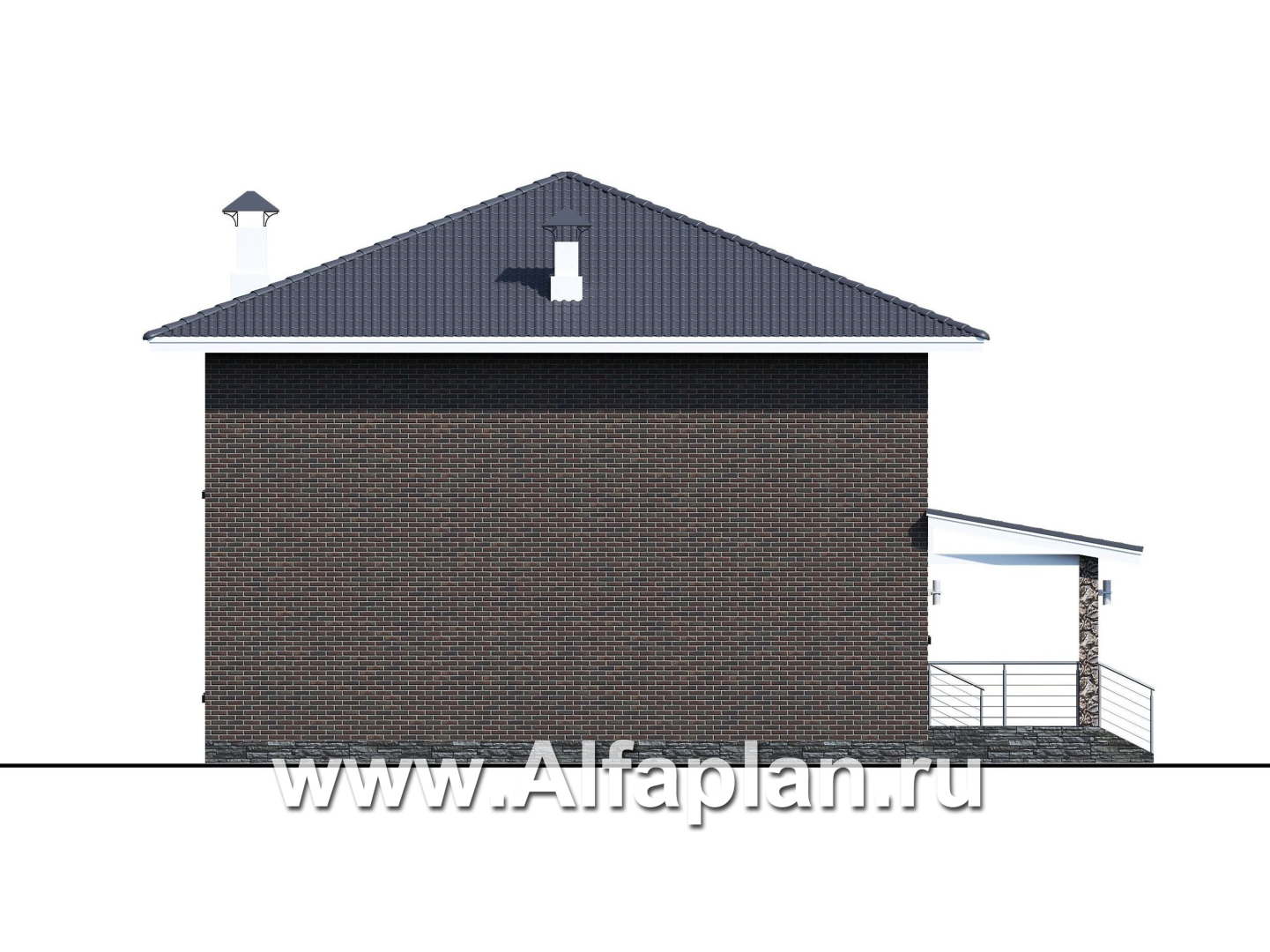 Проекты домов Альфаплан - «Эрго» - проект компактного дома 10х10м с удобной планировкой - изображение фасада №3