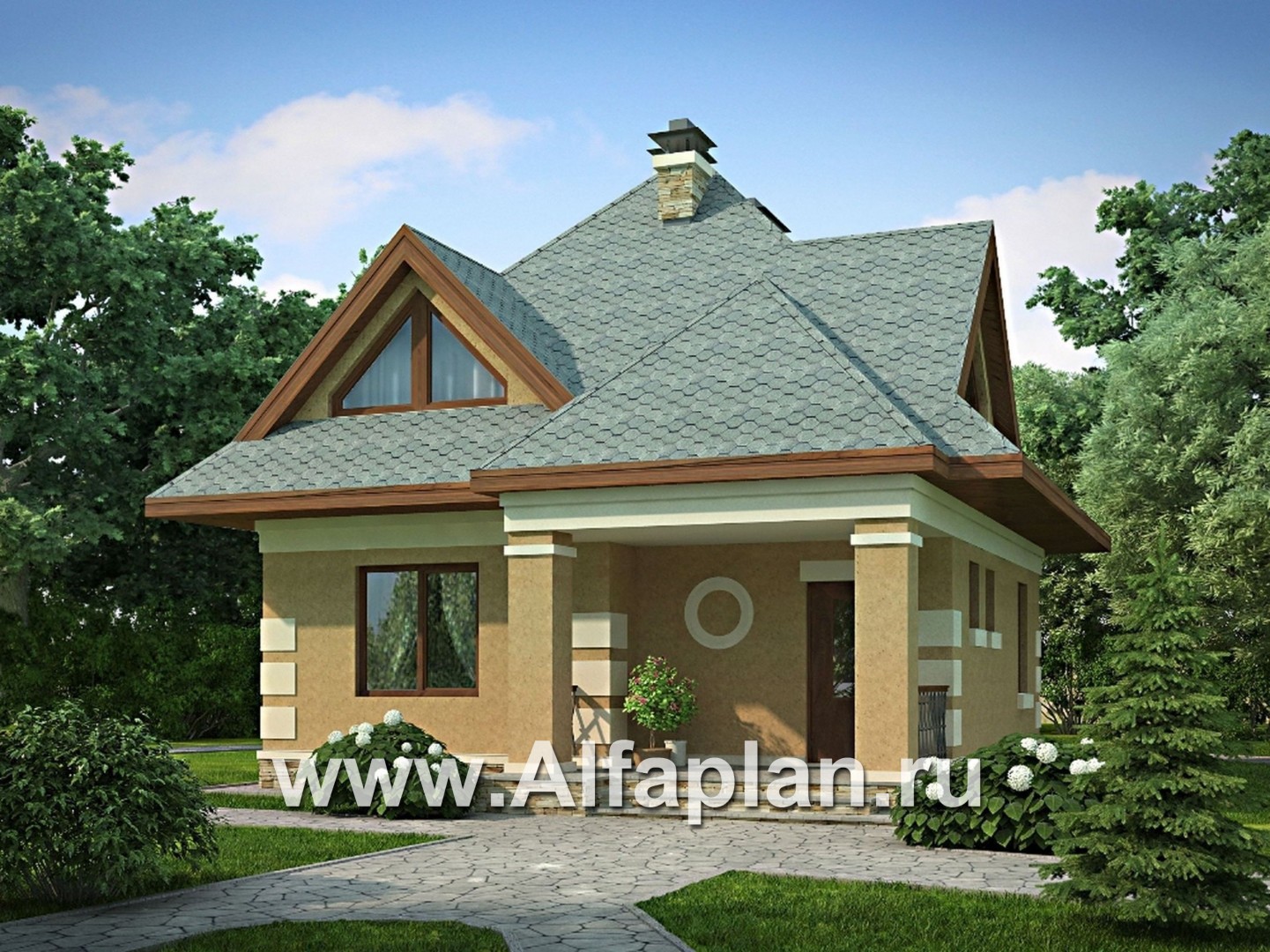 Проекты домов Альфаплан - Экономичный проект дома для маленького участка - основное изображение