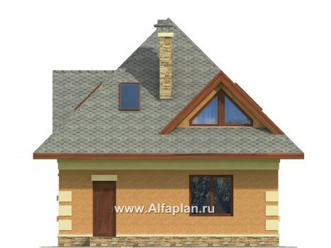 Проекты домов Альфаплан - Экономичный проект дома для маленького участка - превью фасада №3