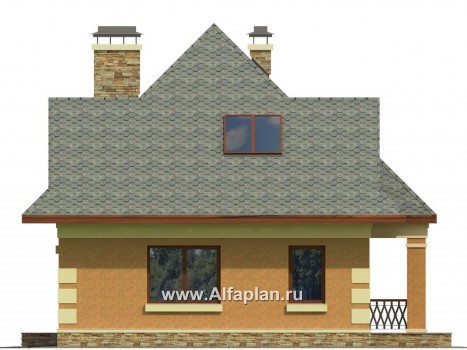 Проекты домов Альфаплан - Экономичный проект дома для маленького участка - превью фасада №4