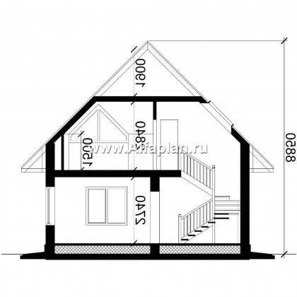 Проекты домов Альфаплан - Экономичный проект дома для маленького участка - превью плана проекта №3