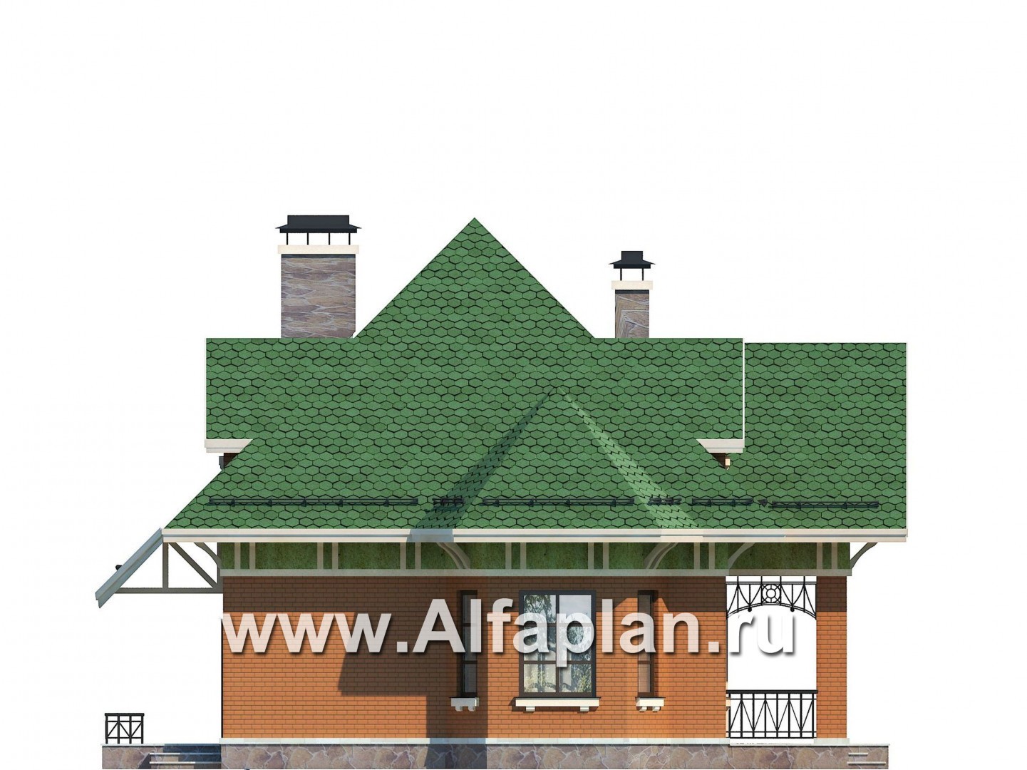 Проекты домов Альфаплан - Проект мансардного дома для небольшого участка - изображение фасада №4