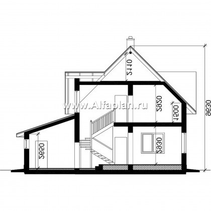 Проекты домов Альфаплан - Проект экономичного дома из газобетона с гаражом - превью плана проекта №3