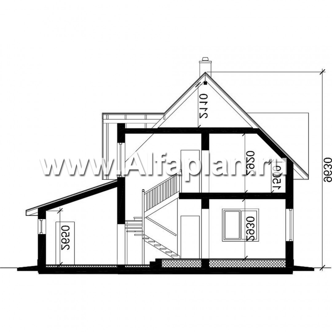 Проекты домов Альфаплан - Проект экономичного дома с гаражом - изображение плана проекта №3