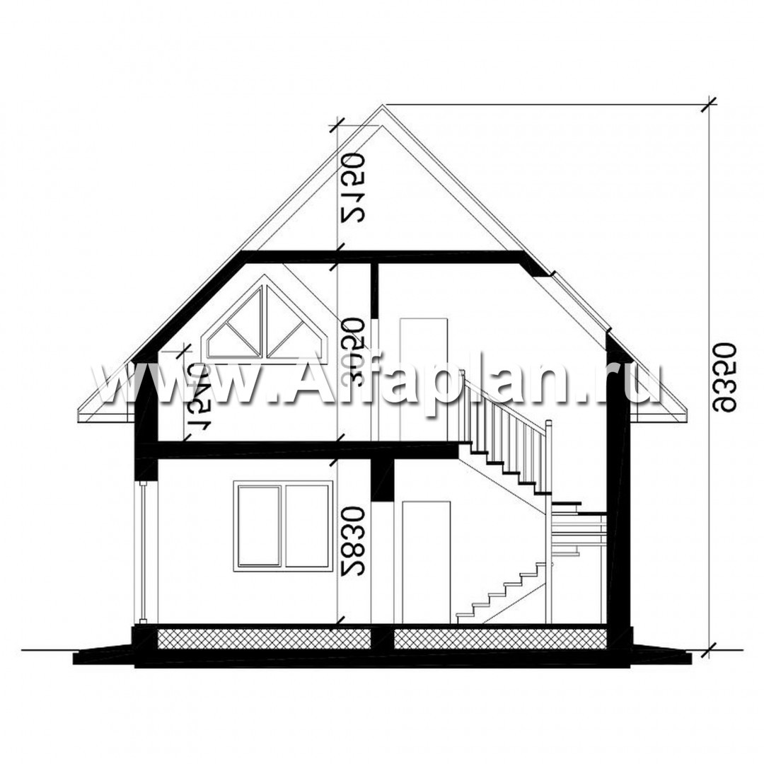 Проекты домов Альфаплан - Мансардный дом для маленького участка - план проекта №3