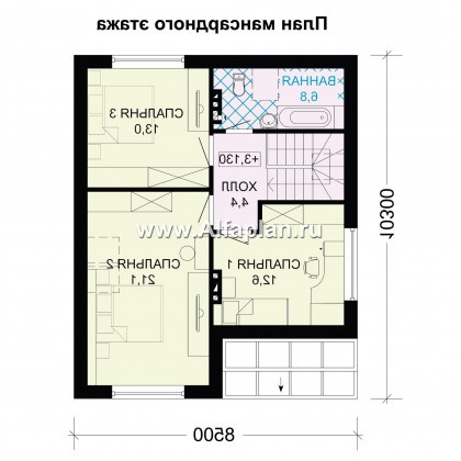 Проекты домов Альфаплан - Мансардный дом для маленького участка - превью плана проекта №2