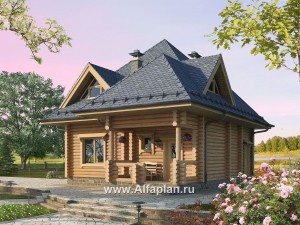 Проекты домов Альфаплан - Проект компактного деревянного дома - превью основного изображения
