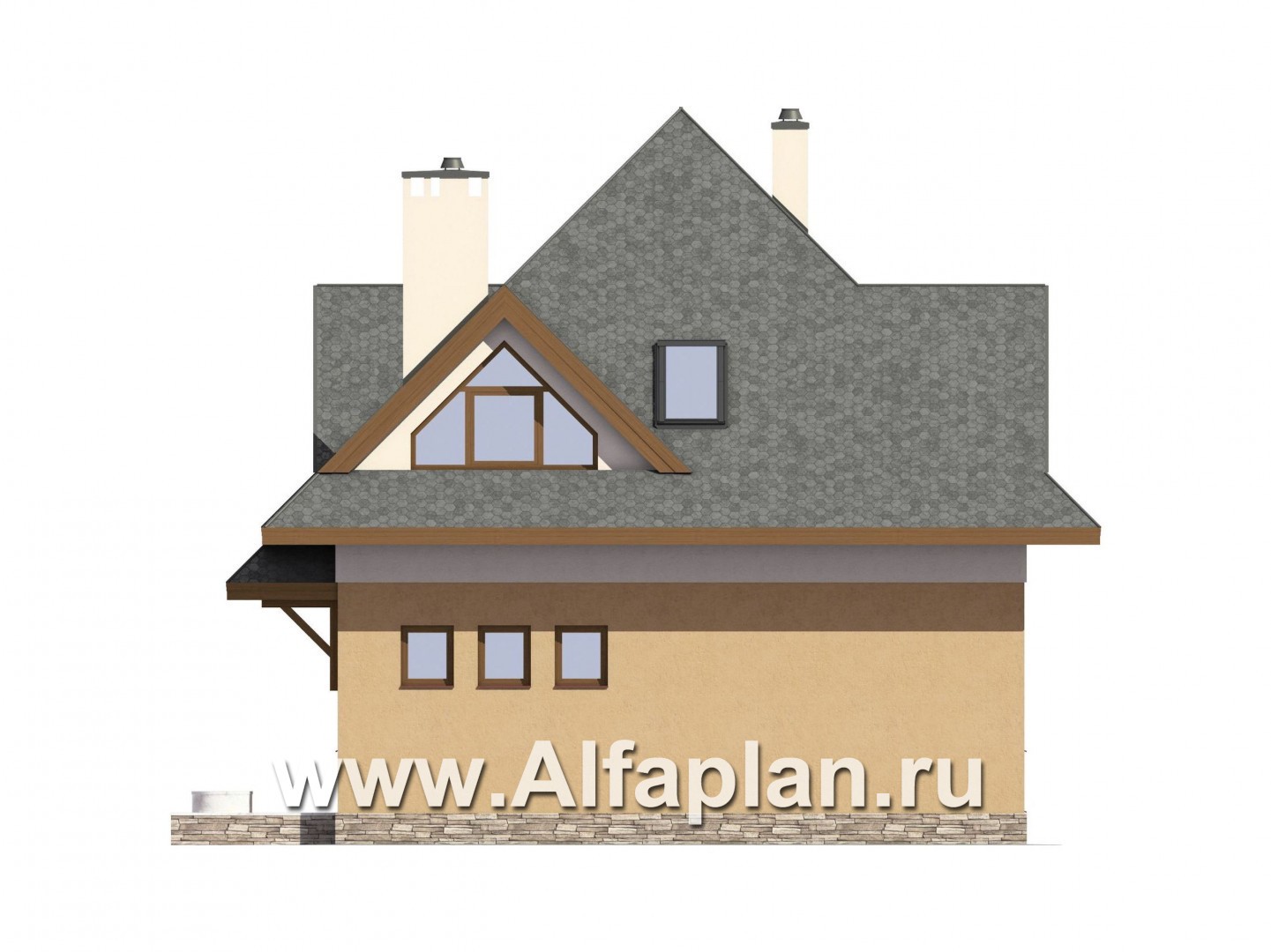 Проекты домов Альфаплан - Проект экономичного дома с компактным планом - изображение фасада №4
