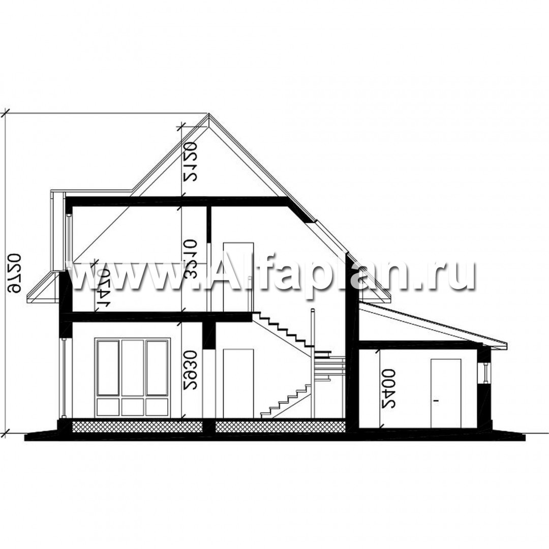Проекты домов Альфаплан - Проект экономичного дома с гаражом - изображение плана проекта №3