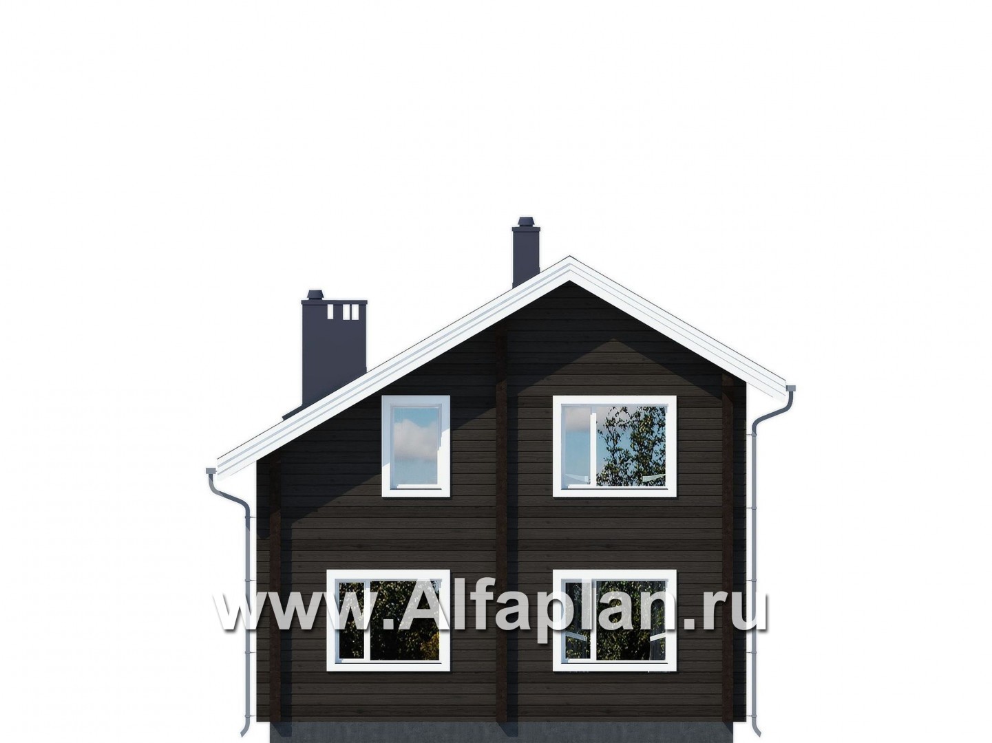 Проекты домов Альфаплан - Удобный дом-дача для загородного отдыха - изображение фасада №4
