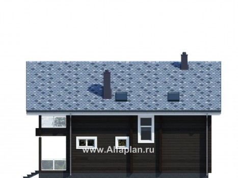 Проекты домов Альфаплан - Проект удобного дома-дача для загородного отдыха - превью фасада №2