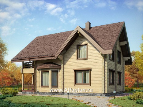 Проекты домов Альфаплан - Проект удобного деревянного дома с террасами - превью дополнительного изображения №1
