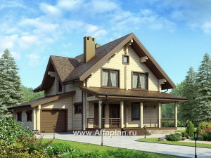 Проекты домов Альфаплан - Проект небольшого деревянного дома для загородного отдыха - превью основного изображения