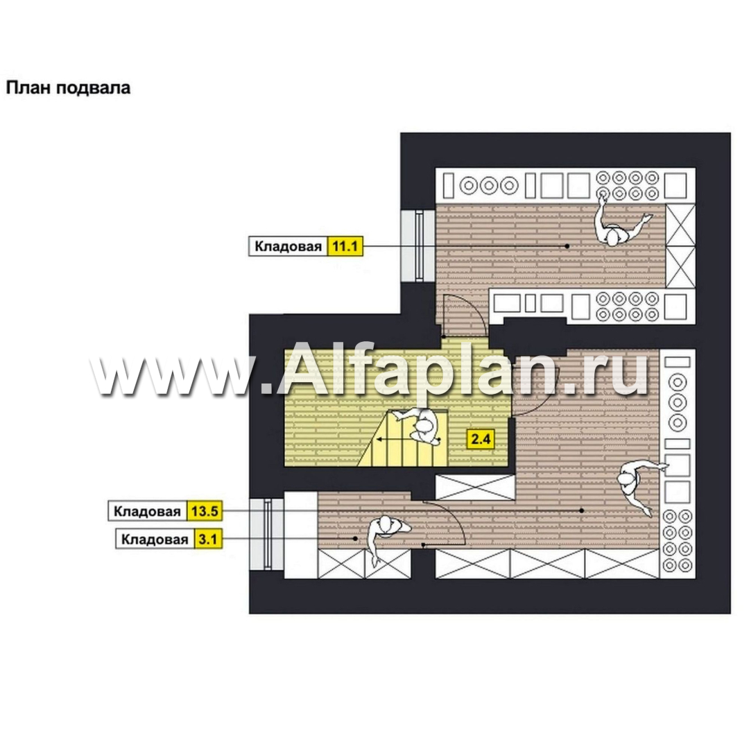 Проекты домов Альфаплан - Компактный дом с цоколем - изображение плана проекта №1