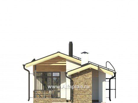Проекты домов Альфаплан - Одноэтажная баня из бруса - превью фасада №2