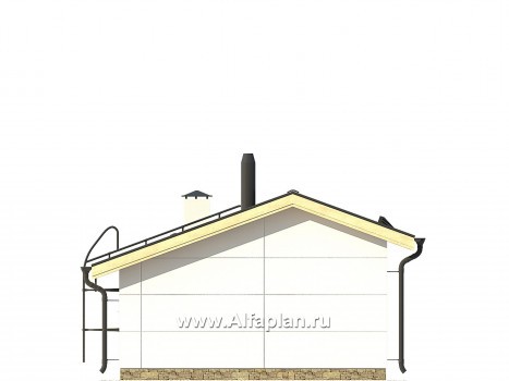 Проекты домов Альфаплан - Одноэтажная баня из бруса - превью фасада №3