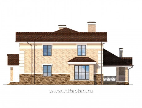Проекты домов Альфаплан - Коттедж с овальным холлом - превью фасада №2