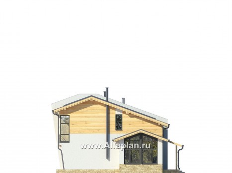Проекты домов Альфаплан - Двухэтажный коттедж на 3 семьи - превью фасада №2