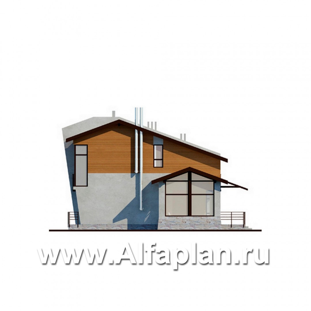 Проекты домов Альфаплан - Двухэтажный коттедж на 4 семьи - изображение фасада №2