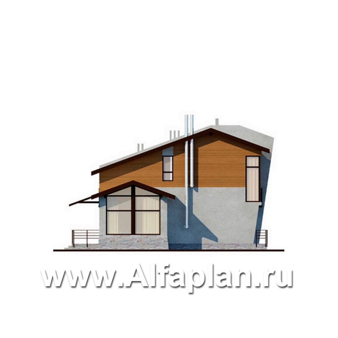 Проекты домов Альфаплан - Двухэтажный коттедж на 4 семьи - изображение фасада №3