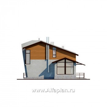 Проекты домов Альфаплан - Двухэтажный коттедж на 4 семьи - превью фасада №2