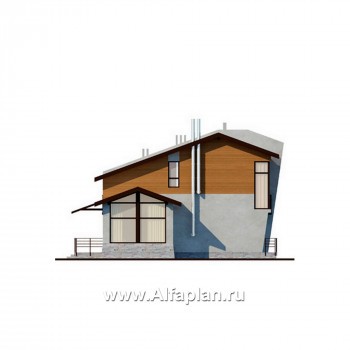 Проекты домов Альфаплан - Двухэтажный коттедж на 4 семьи - превью фасада №3