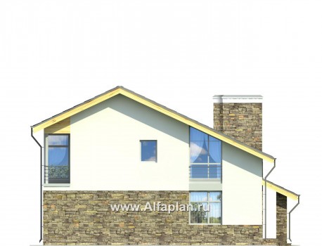 Проекты домов Альфаплан - Коттедж с двусветной гостиной и столовой - превью фасада №2