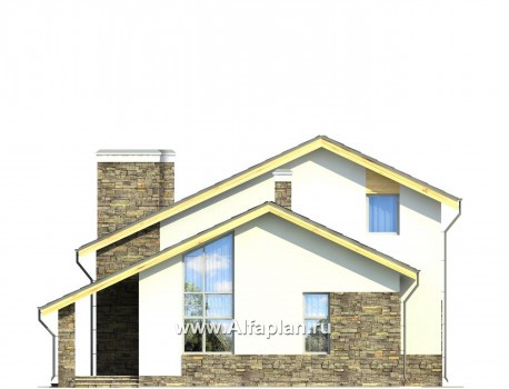 Проекты домов Альфаплан - Коттедж с двусветной гостиной и столовой - превью фасада №3
