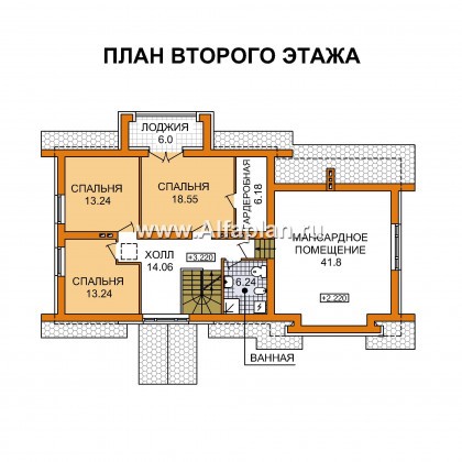 Проект дома с мансардой, из газобетона, с гаражом на 2 авто, с бассейном и сауной в цокольном этаже - превью план дома