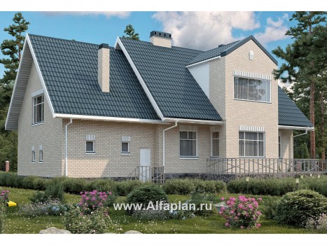 Проекты домов Альфаплан - Дом из газобетона с кгаражом и бассейном - превью дополнительного изображения №3