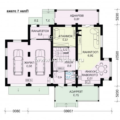 Проекты домов Альфаплан - Проект комфортного дома для большой семьи - превью плана проекта №1