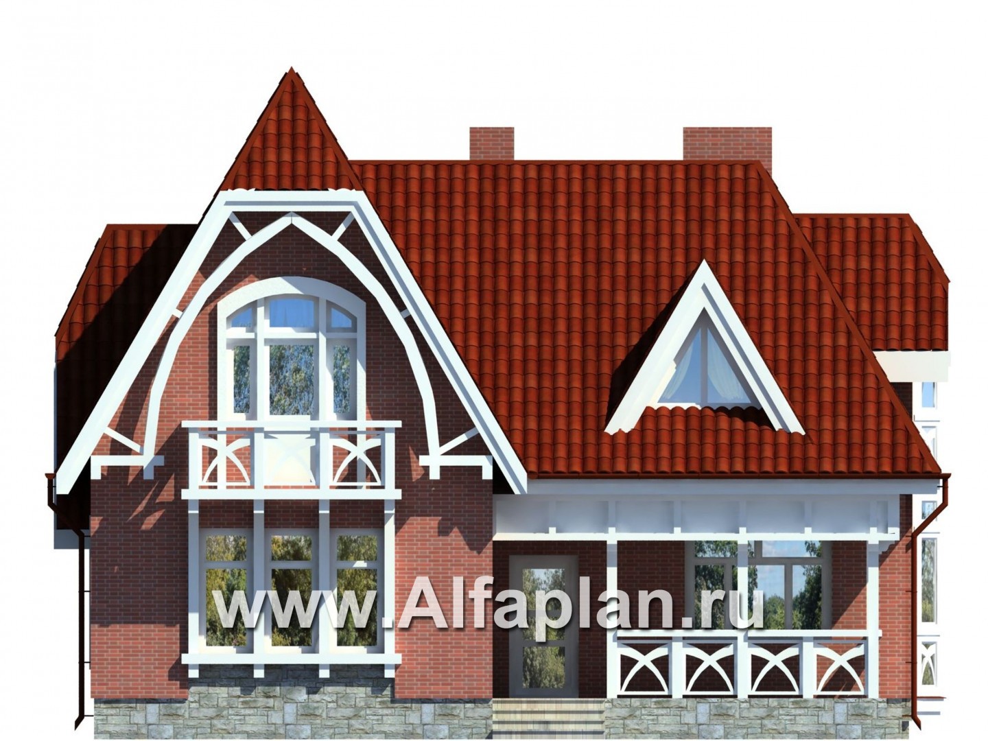 Проекты домов Альфаплан - Красивый небольшой особняк - изображение фасада №1