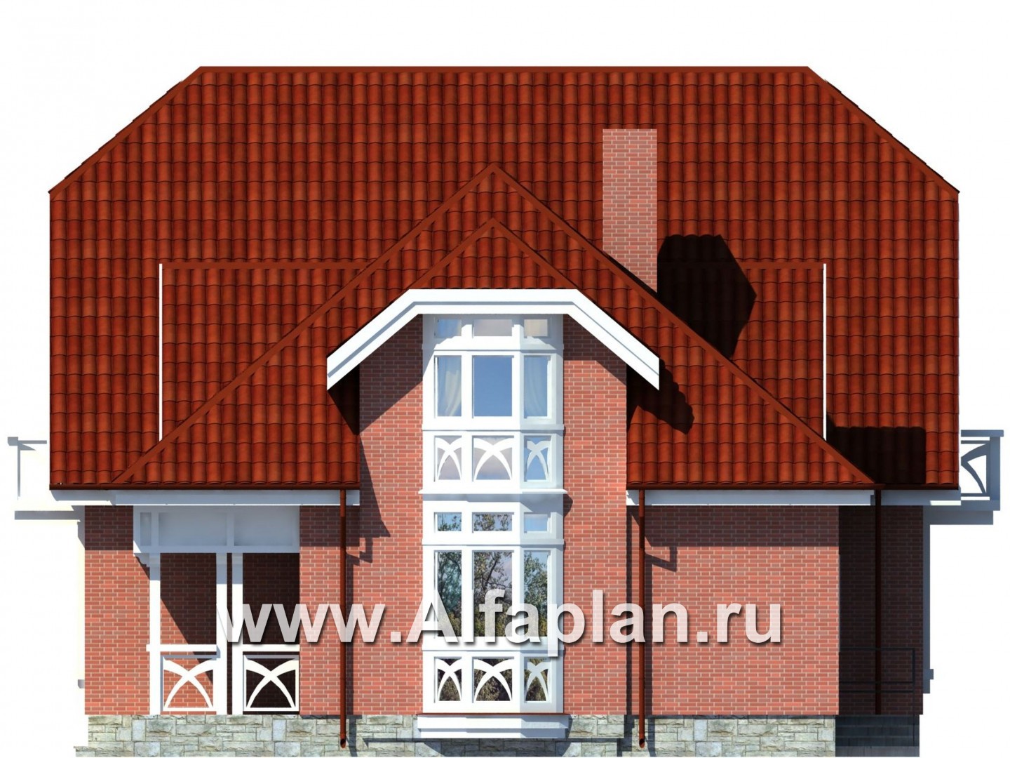 Проекты домов Альфаплан - Красивый небольшой особняк - изображение фасада №2