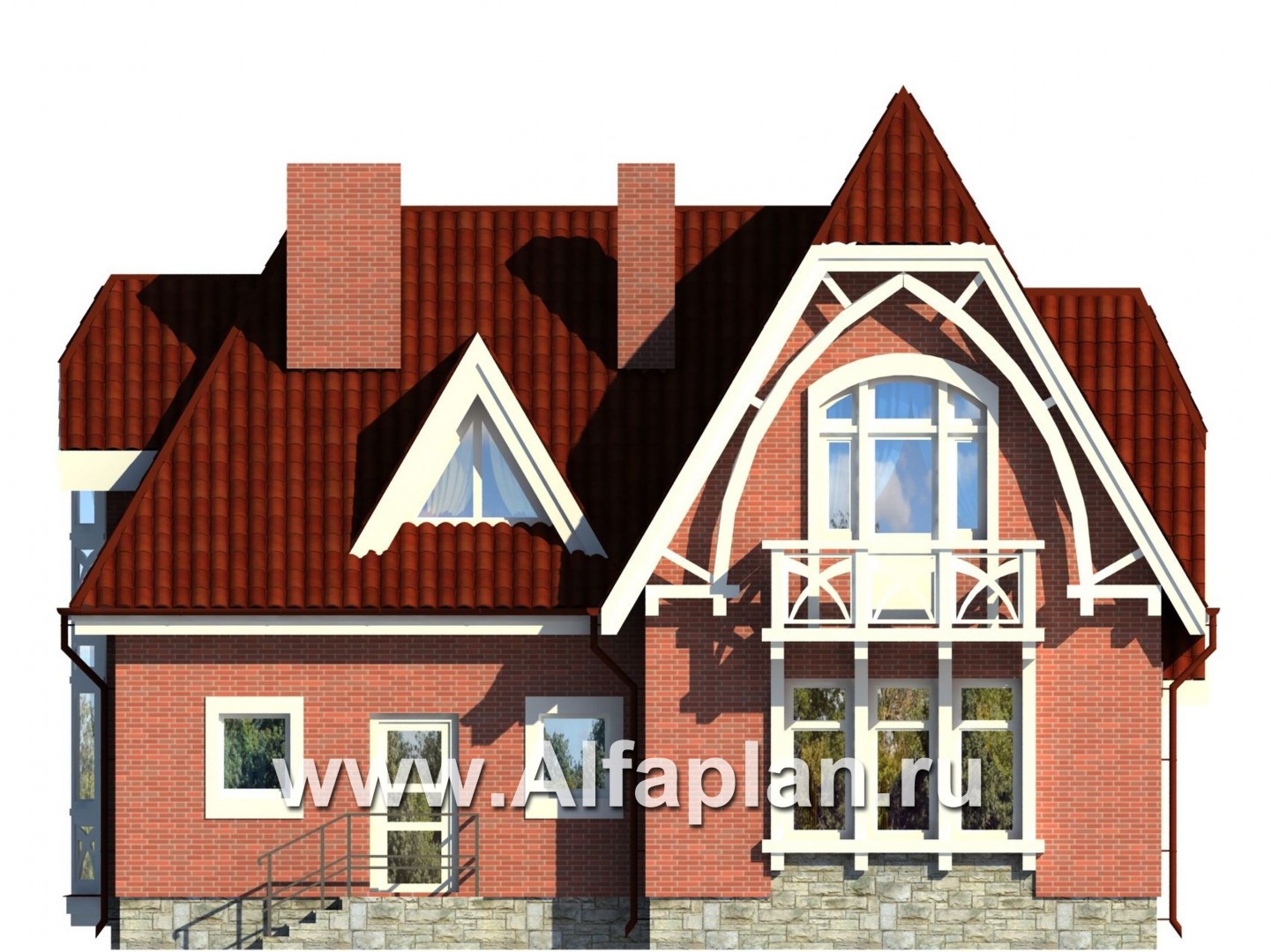 Проекты домов Альфаплан - Красивый небольшой особняк - изображение фасада №4